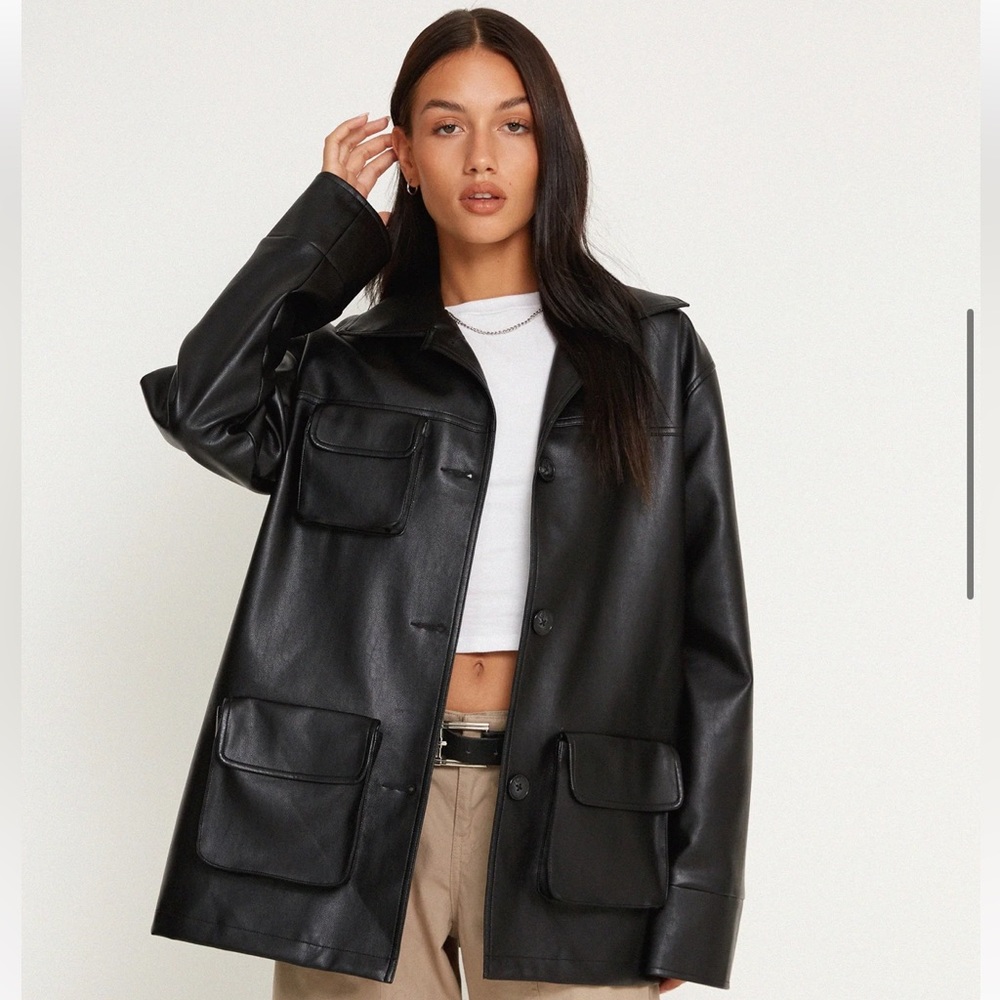 Leather oversized jacket Motel